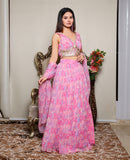 Kellpar Stunning Pink Chiffon Lehnga Set