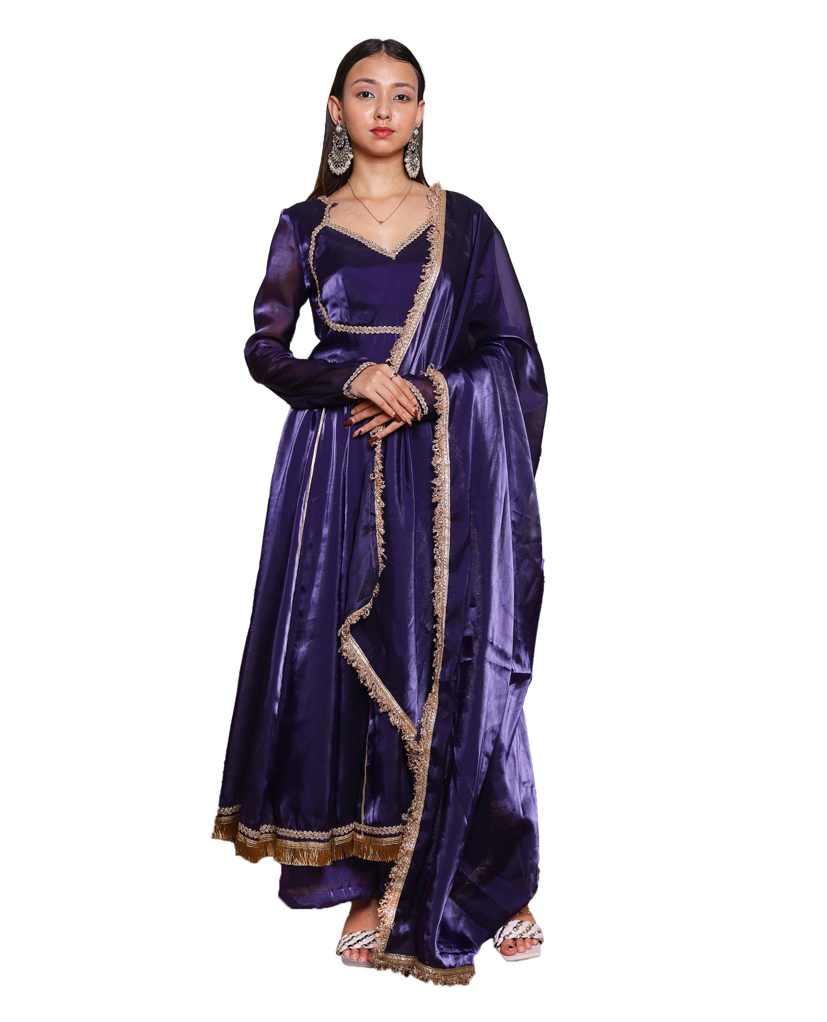 Kellpar Stunning Purple Anarkali Suit Set