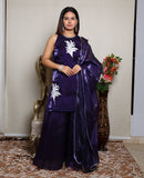 Kellpar Stunning Purple Patch Sharara Suit with Dupatta