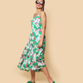 Kellpar Green floral Tiered Dress