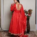 Kellpar Stunning Red Anarkali Suit Set