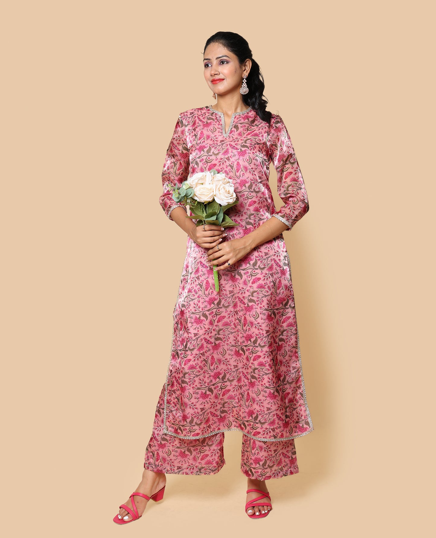 Kellpar  Floral Long Kurti with Trouser