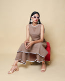 Kellpar Brown Cotton Kurti with Trousers