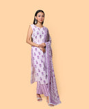 Kellpar High Slit Kurti with Pant and Dupatta Set