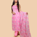 Kellpar Pink Chiffon High Slit Kurti Set