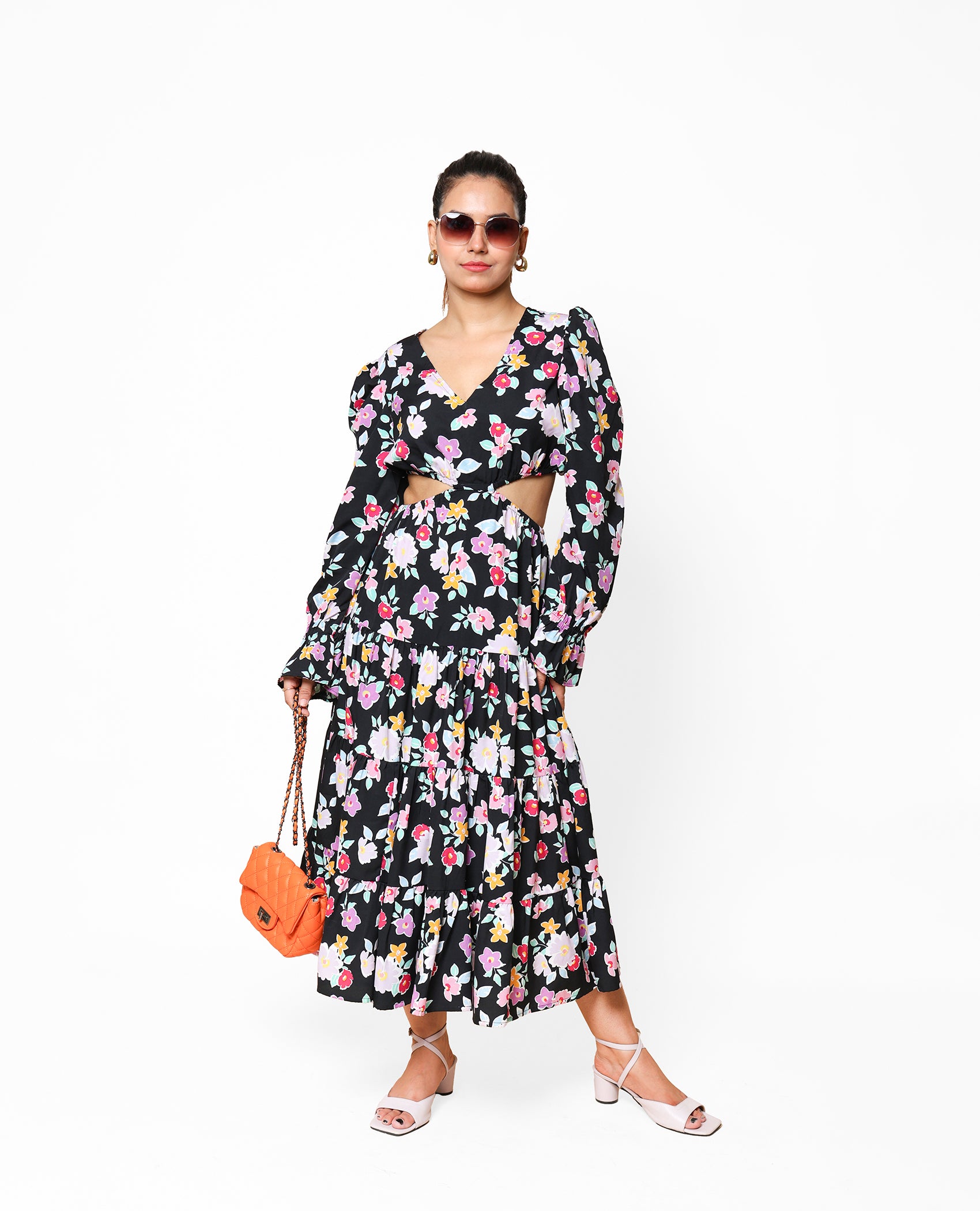 Kellpar Black Floral Maxi Dress