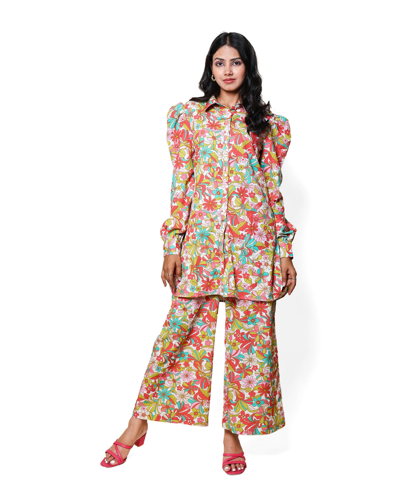 Kellpar  Floral Shirt Kurti with Trouser