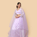 Kellpar  Purple Lehenga Set with Embroidery and Sequins