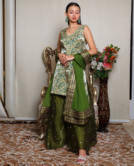 Kellpar Stunning Green Sharara Set with Dupatta