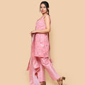 Kellpar  Sequins Embroidery pink Kurti Set