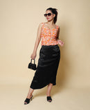 Kellpar Orange Floral Front Open Top