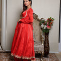 Kellpar Stunning Red Anarkali Suit Set