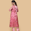 Kellpar  Pink Floral Kali Kurti with Pant