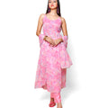 Kellpar Pink Chiffon High Slit Kurti Set