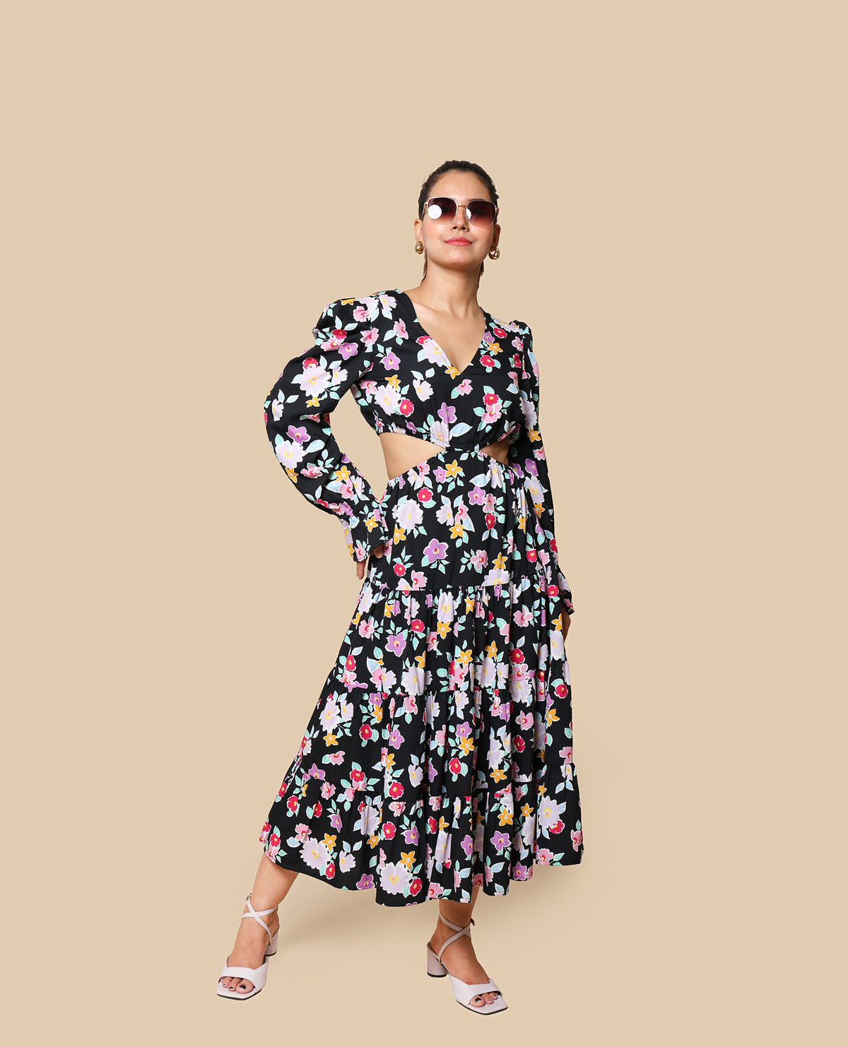 Kellpar Black Floral Maxi Dress