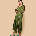 Kellpar  Embroidery Angrakha A-Line Kurti with Pant