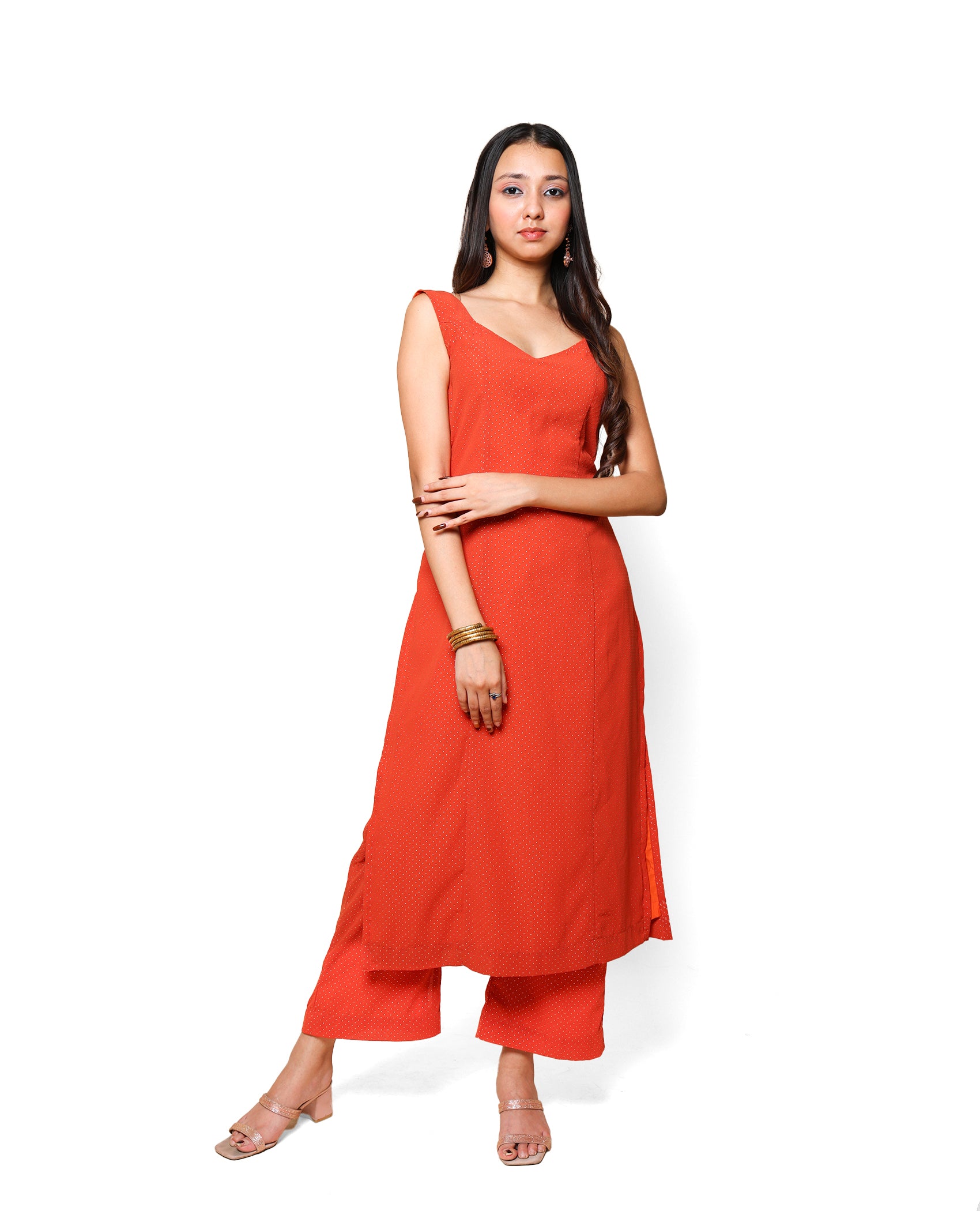 Kellpar  Orange Kurti with Trouser