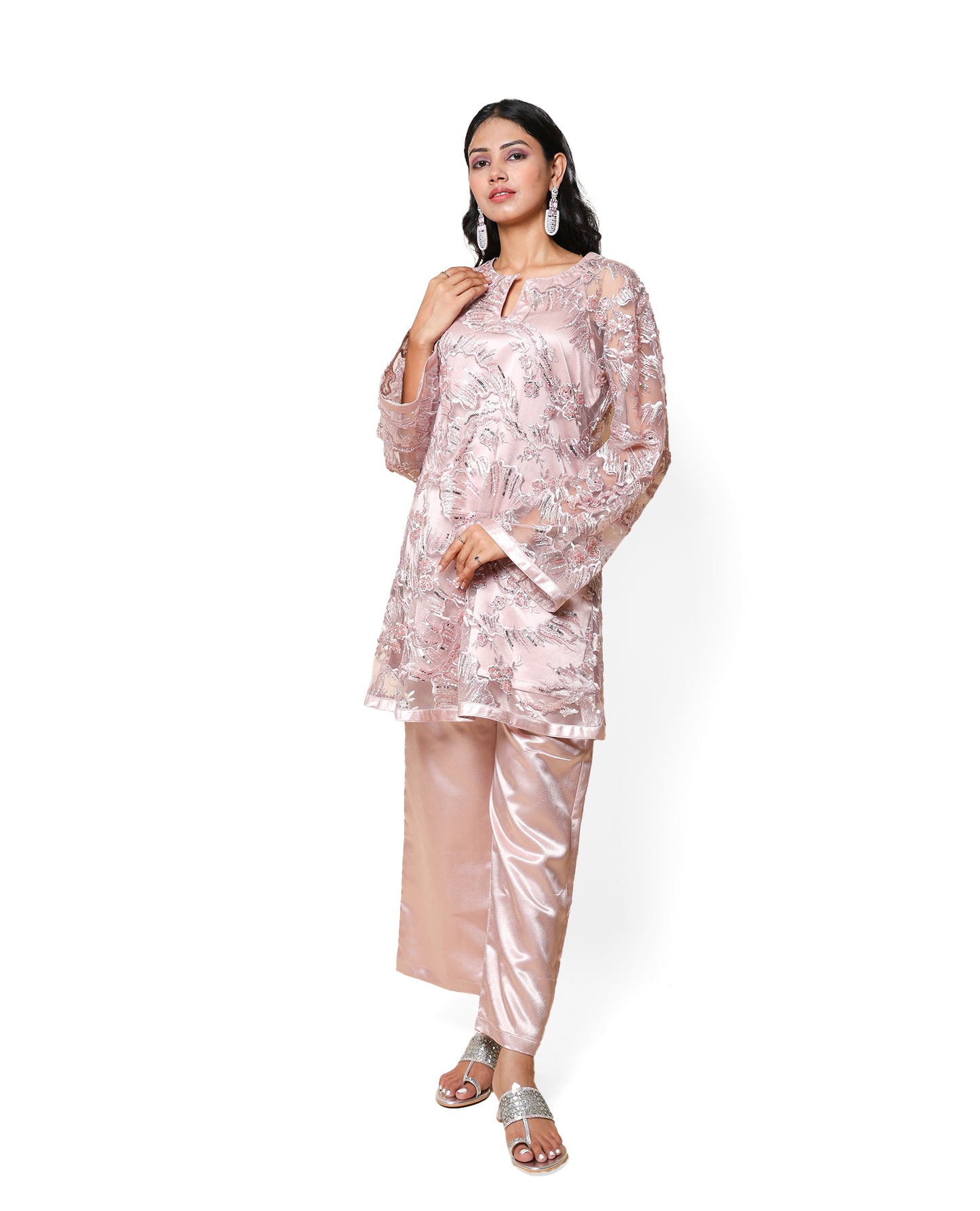 Kellpar Sequins Embroidery Kurta and Trouser