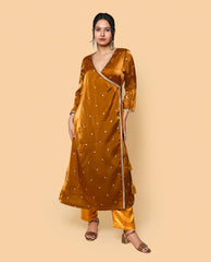 Kellpar  Embroidery Angrakha A-Line Kurti with Pant