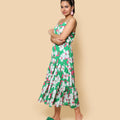 Kellpar Green floral Tiered Dress