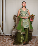 Kellpar Stunning Green Sharara Set with Dupatta