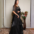 Kellpar Elegant Black Ruffle Saree