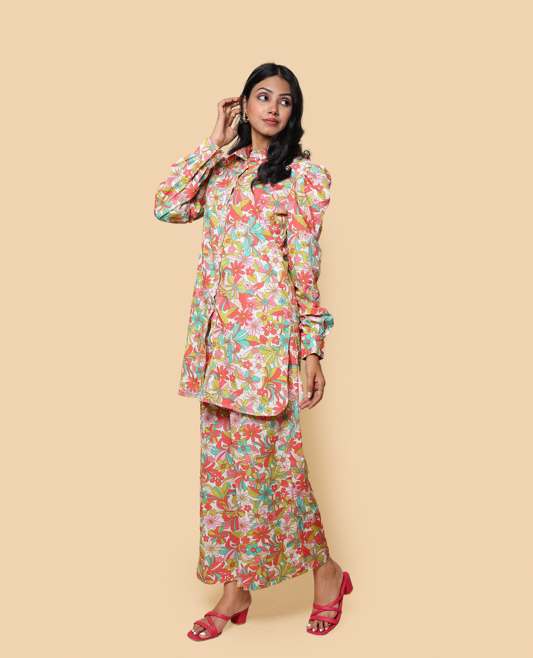 Kellpar  Floral Shirt Kurti with Trouser