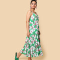 Kellpar Green floral Tiered Dress