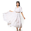 Kellpar Floral White Tiered Dress Without belt