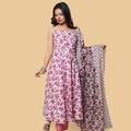 Kellpar Cotton Frock Style Kurti with Pant and Dupatta Set