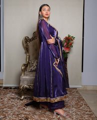 Kellpar Stunning Purple Anarkali Suit Set