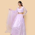 Kellpar  Purple Lehenga Set with Embroidery and Sequins