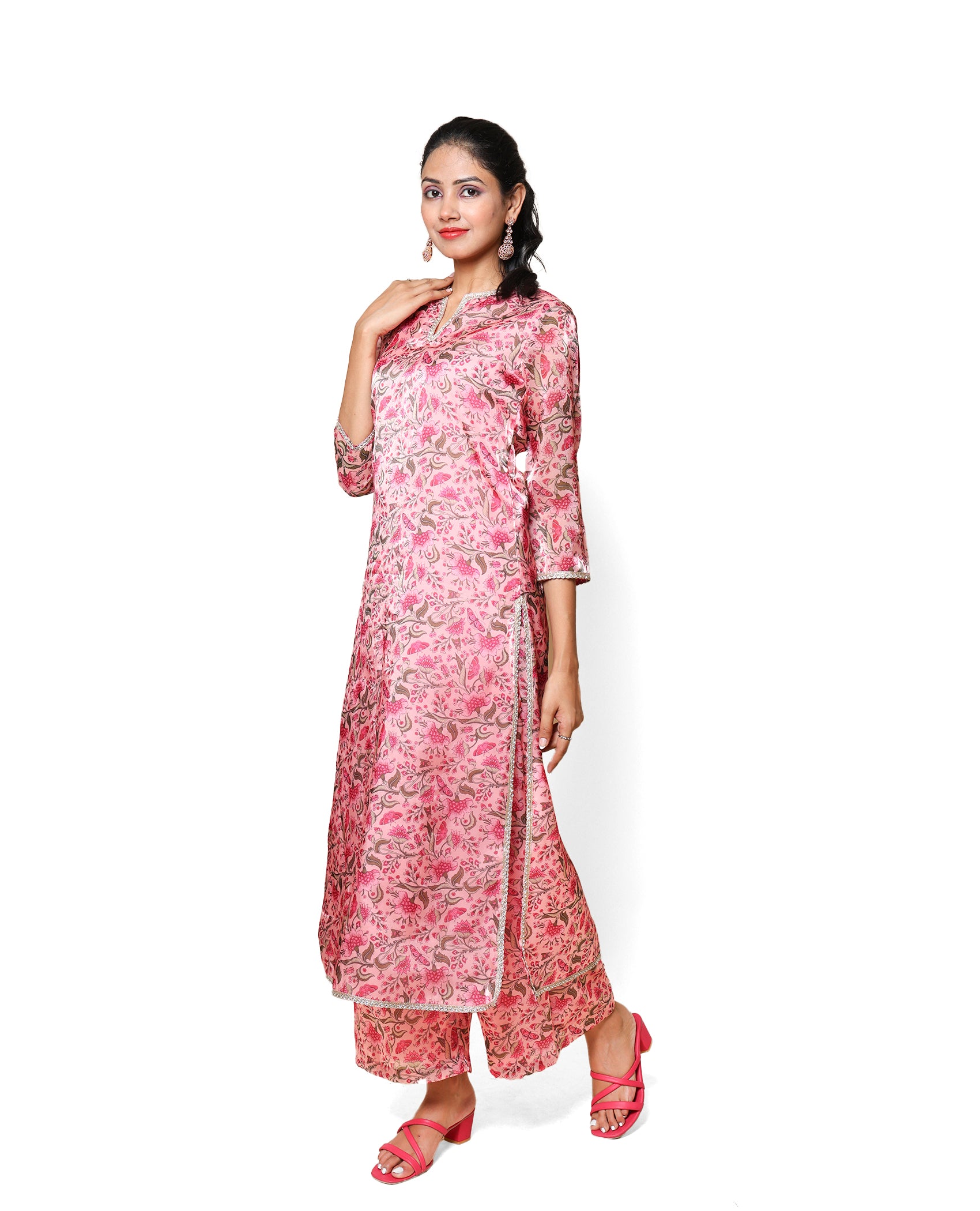 Kellpar  Floral Long Kurti with Trouser