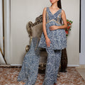 Kellpar Elegant Navy Blue Sharara Set with Dupatta