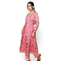 Kellpar  Pink Floral Kali Kurti with Pant