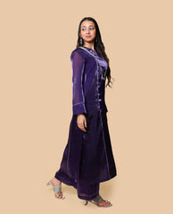 Kellpar  Purple Long Kurti with Trouser