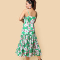 Kellpar Green floral Tiered Dress