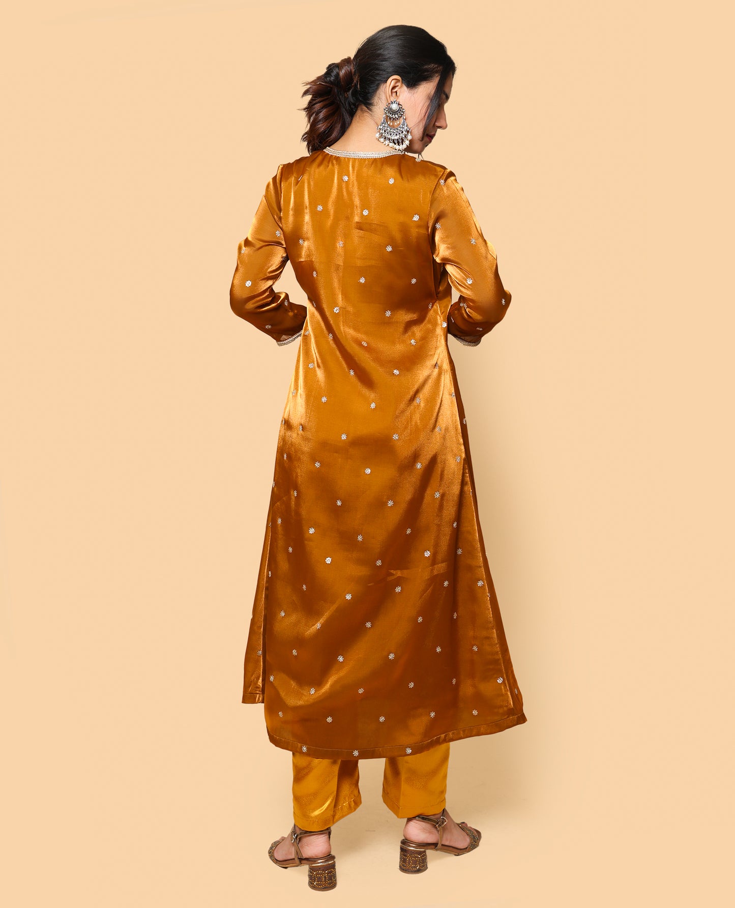 Kellpar  Embroidery Angrakha A-Line Kurti with Pant