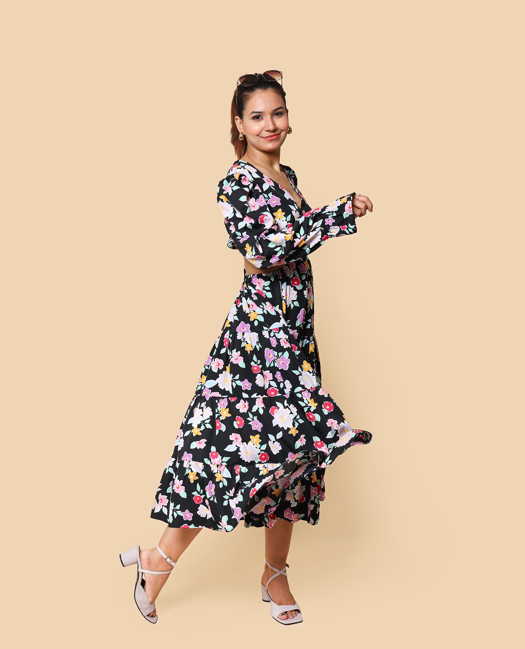 Kellpar Black Floral Maxi Dress