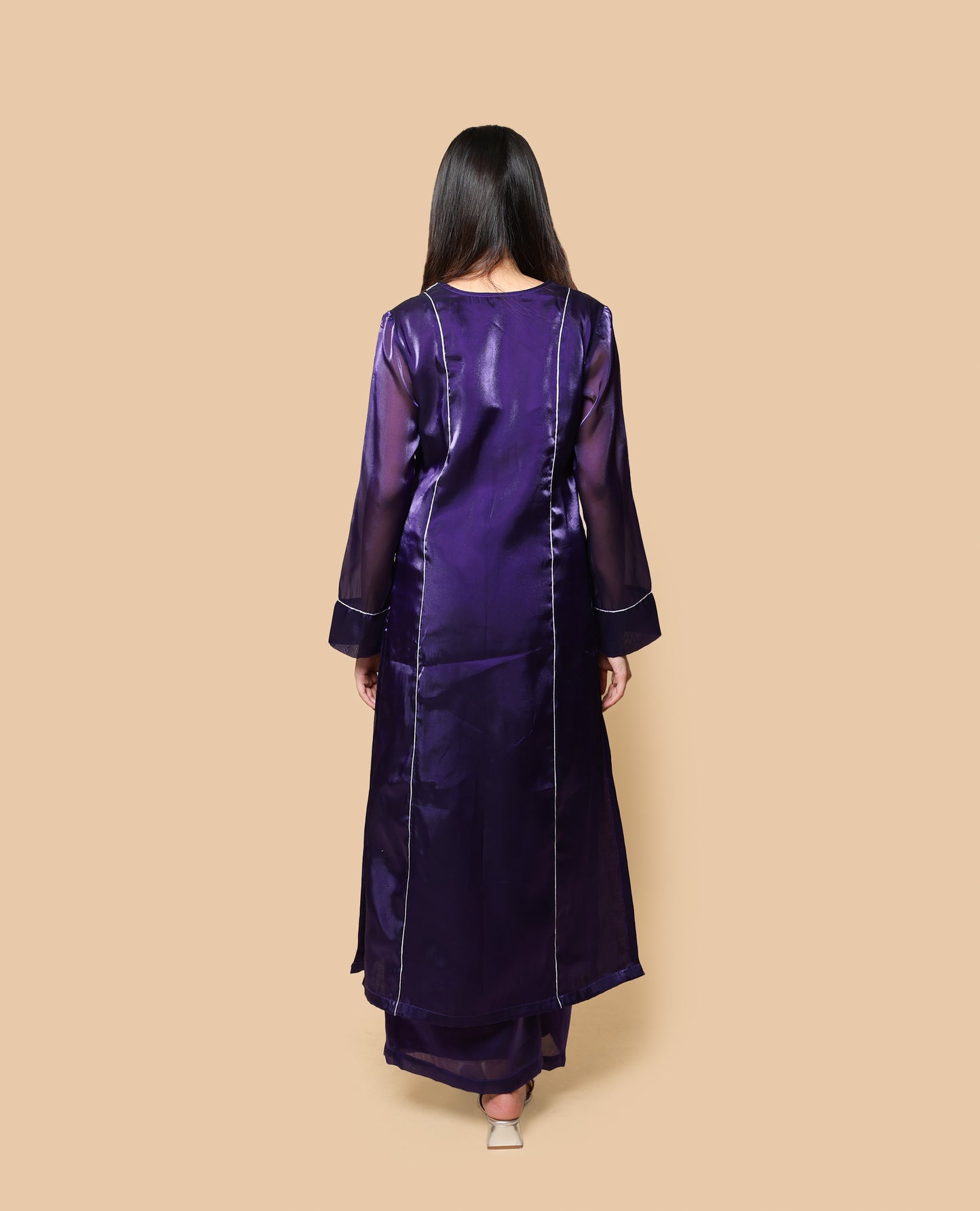 Kellpar  Purple Long Kurti with Trouser