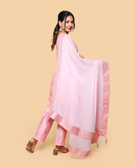 Kellpar  Sequins Embroidery pink Kurti Set