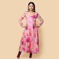 Kellpar Frock Style Floral Kurti with Churidar