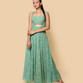 Kellpar Green Gown with Tube Blouse