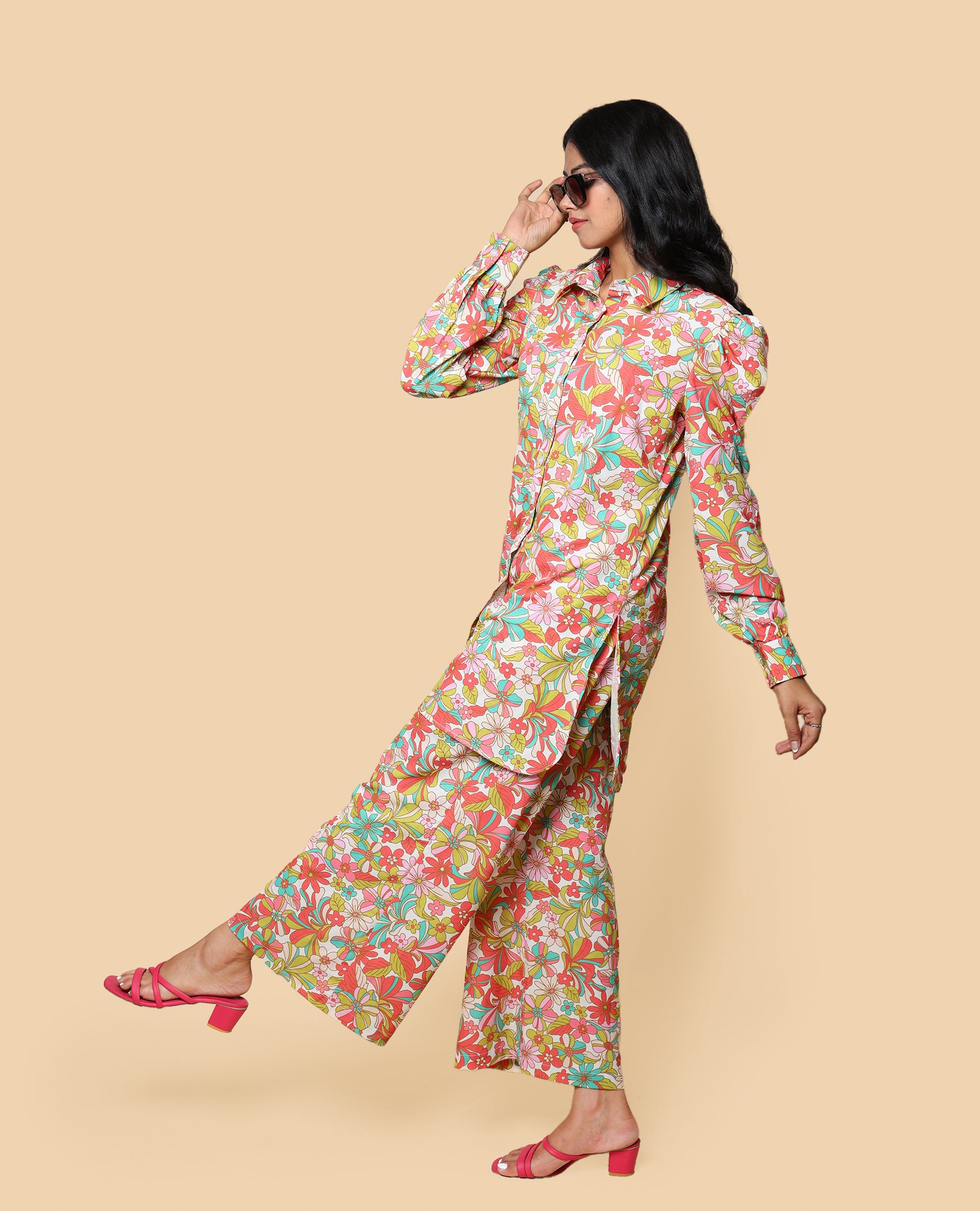 Kellpar  Floral Shirt Kurti with Trouser