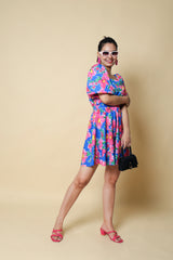 Kellpar Blue Floral Midi Dress