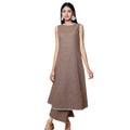 Kellpar Brown Cotton Kurti with Trousers