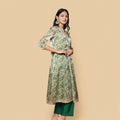 Kellpar  Green Floral Kali Kurti with Pant