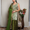 Kellpar Stunning Green Sharara Set with Dupatta