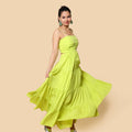 Kellpar Lime Green Color Vacay Maxi Dress