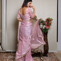 Kellpar Beautiful Pink Drape Saree